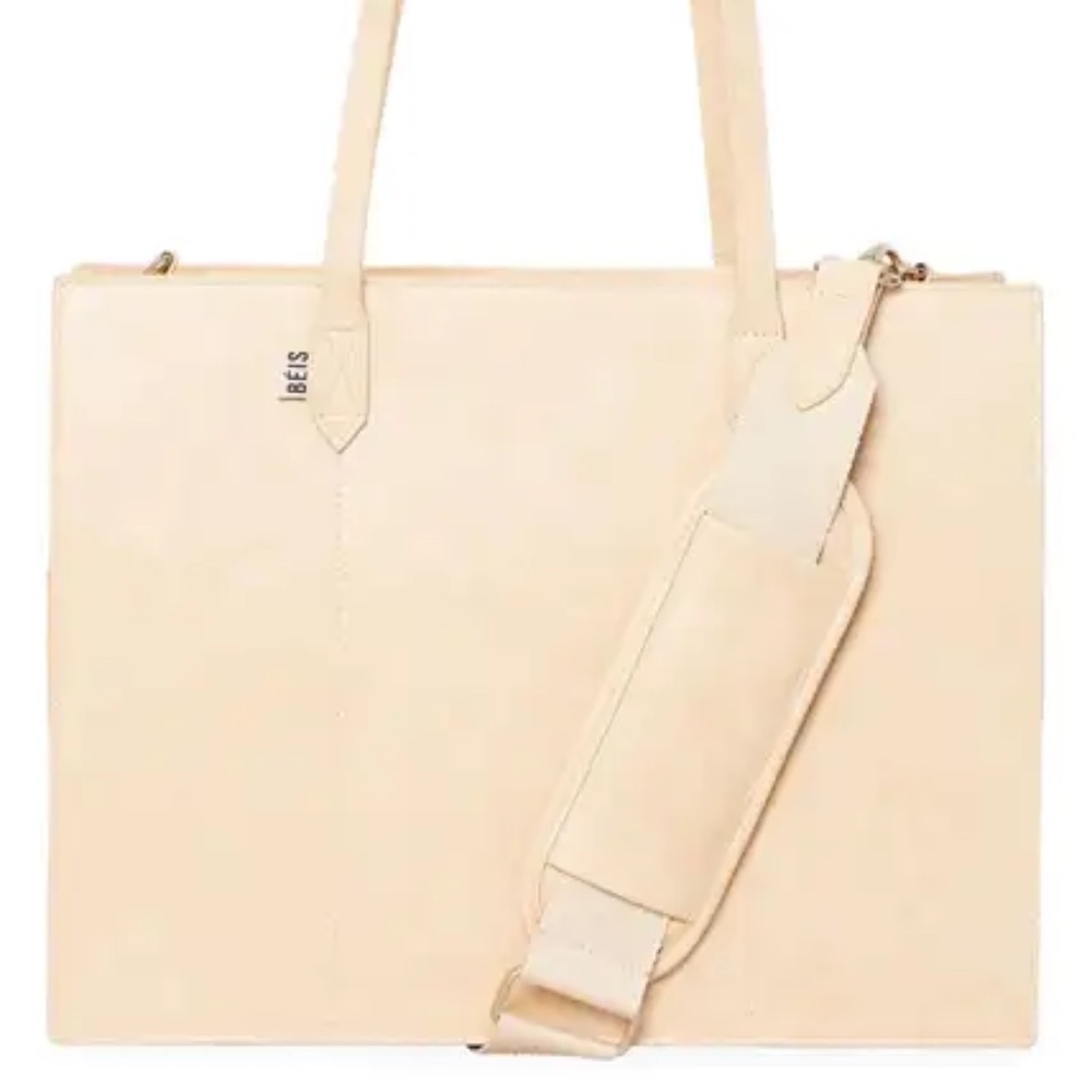 BÉIS The Work Tote – Beige Laptop Bag